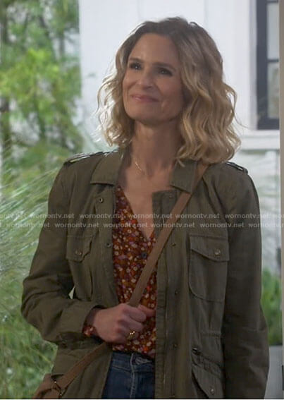 Jean's green army jacket on Call Your Mother