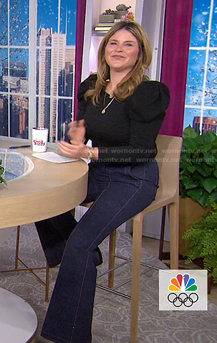 Jenna's puff sleeve top and flare jeans on Today