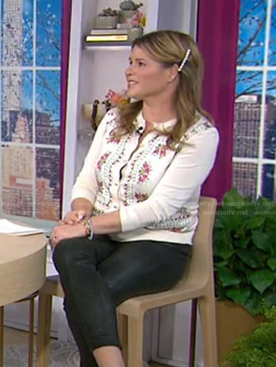 Jenna's white floral cardigan on Today