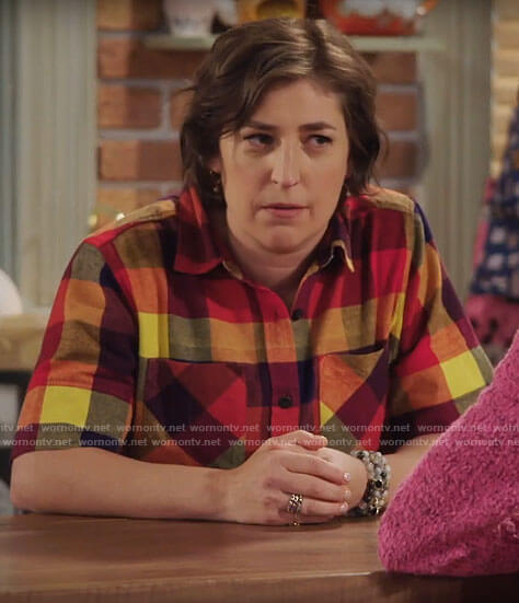 Kat's multicolored checked shirtdress on Call Me Kat