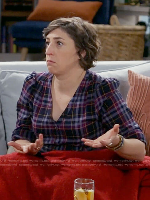 Kat's plaid v-neck top on Call Me Kat