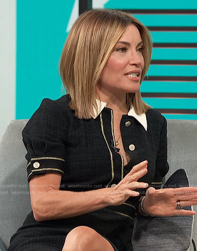 Kit's black tweed mini dress on Access Hollywood