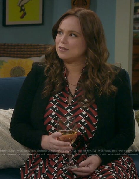 Kristin's geometric print dress on Last Man Standing