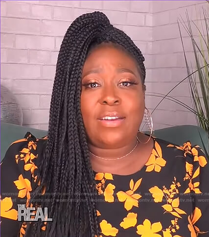 Loni's black and yellow floral dress on The Real