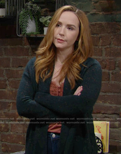 Mariah's lace trim cami on The Young and the Restless