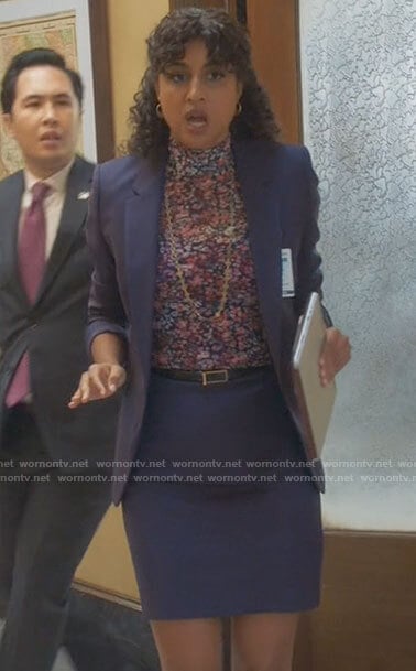 Mikaela's floral turtleneck on Mr Mayor