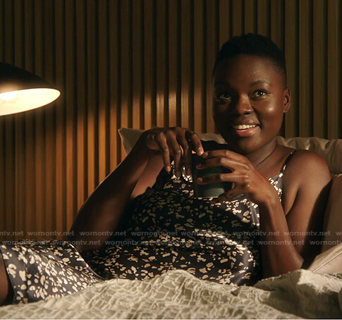 Mina's black leopard print chemise on The Resident