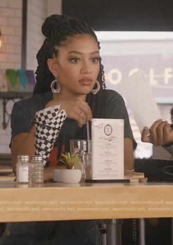 Olivia's black pink floyd graphic tee on All American