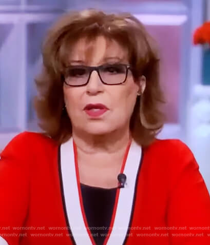 Joy's red contrasting cardigan on The View