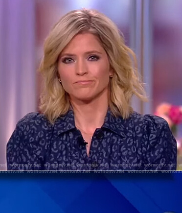 Sara's blue leopard jumpsuit on The View