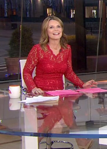 Savannah's red lace dress on Today