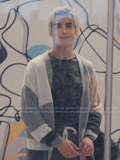 Shane's colorblock cardigan on Tiny Pretty Things