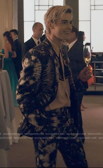 Shane's tie dye suit on Tiny Pretty Things