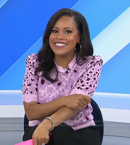Sheinelle's pink floral sweater on Today