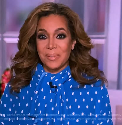 Sunny's blue polka dot tie blouse on The View
