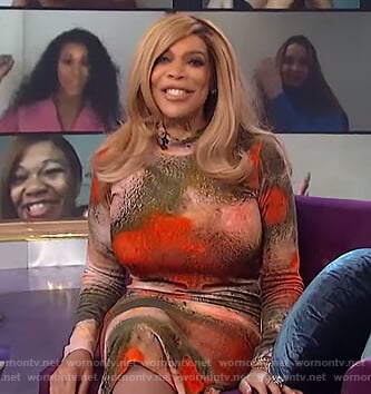 Wendy's watercolor floral dress on The Wendy Williams Show