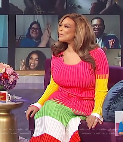 Wendy's ribbed colorblock midi dress on The Wendy Williams Show