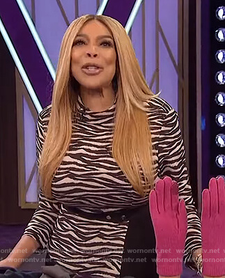 Wendy's zebra stripe dress on The Wendy Williams Show