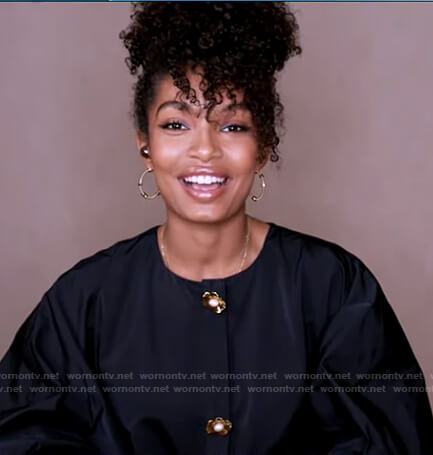 Yara Shahidi's floral button dress on Good Morning America