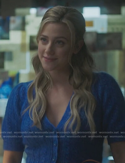 Betty's blue knit crop cardigan on Riverdale