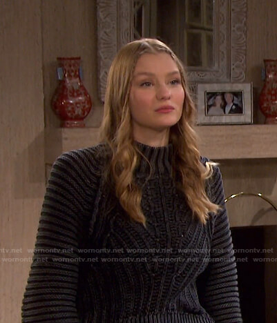 Allie's black ribbed sweater on Days of our Lives