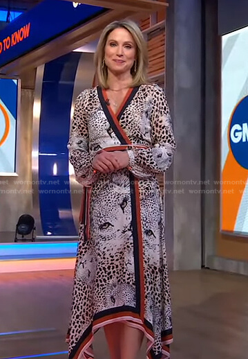 Amy's leopard print wrap dress on Good Morning America