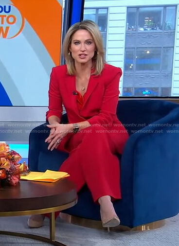 Amy's red camisole and blazer on Good Morning America