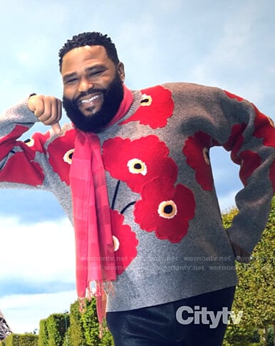 Andre's grey poppy sweater on Black-ish