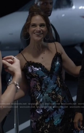Angelique's metallic lace dress on Batwoman