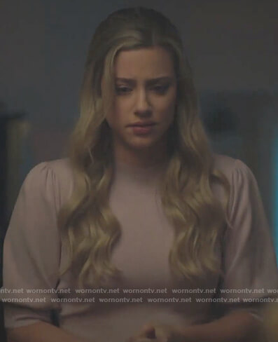 Betty's pink puff sleeve sweater on Riverdale