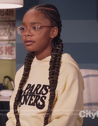 Diane's yellow Paris Lovers hoodie on Black-ish