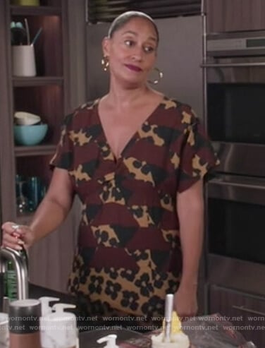 Rainbow's floral stripe midi dress on Black-ish