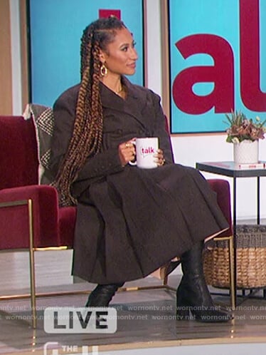 Elaine's black flannel double breasted blazer on The Talk