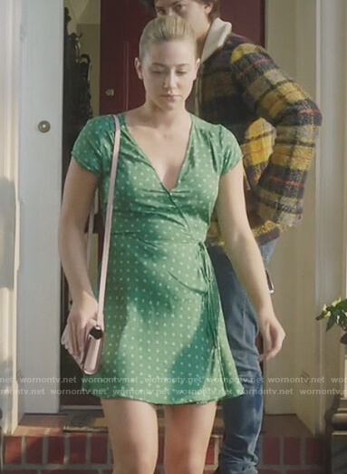 Betty's green polka dot wrap dress on Riverdale