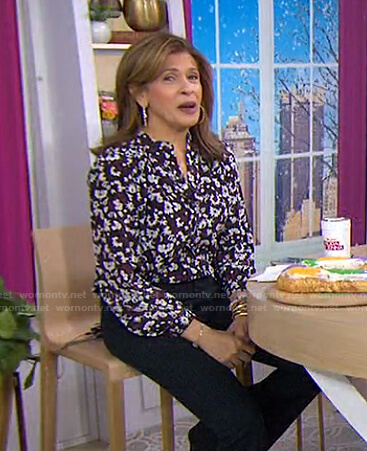 Hoda's floral print blouse on Today