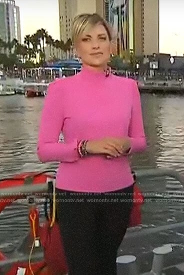 Jamie Yuccas's pink mock neck top on CBS This Morning