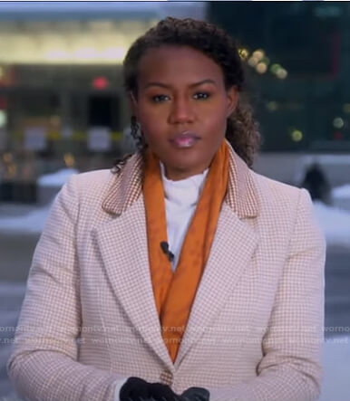 Janai's check coat on Good Morning America