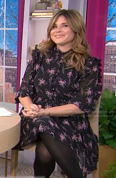 Jenna's black floral print dress on Today