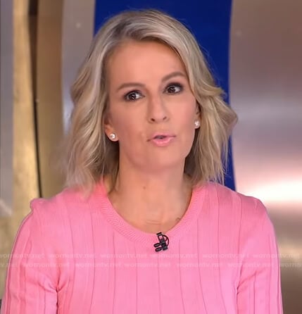 Dr. Jennifer Ashton's pink ribbed sweater on Good Morning America