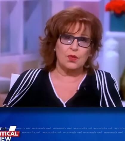 Joy's black contrast pleated blouse on The View