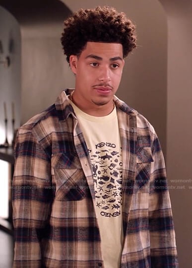Junior's yellow sea creatures print tee on Black-ish