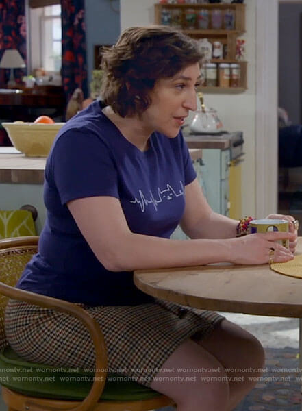Kat's cat heartbeat ECG tee and houndstooth skirt on Call Me Kat