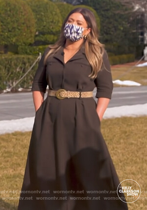 Kelly's olive shirtdress on The Kelly Clarkson Show