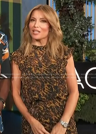 Kit's leopard ruffle mini dress on Access Hollywood