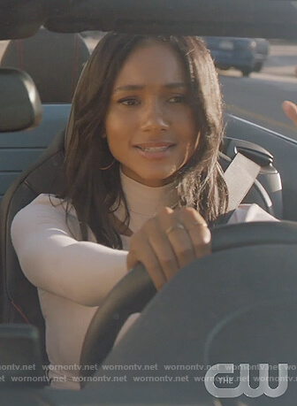 Layla's white cutout top on All American