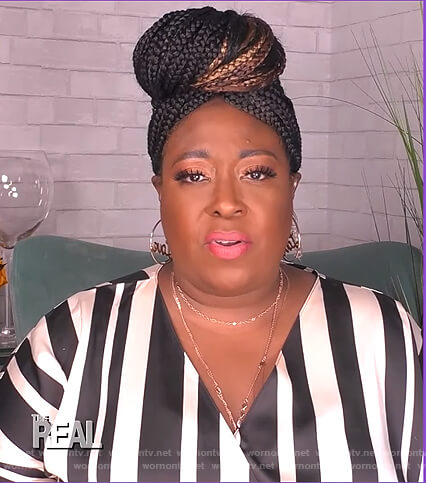 Loni's stripe wrap dress on The Real