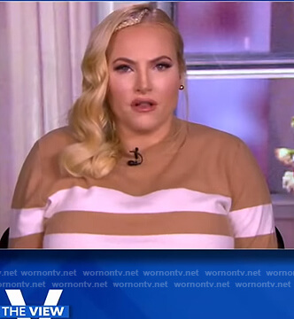 Meghan's beige stripe sweater on The View
