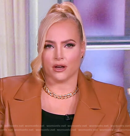Meghan's brown leather blazer on The View