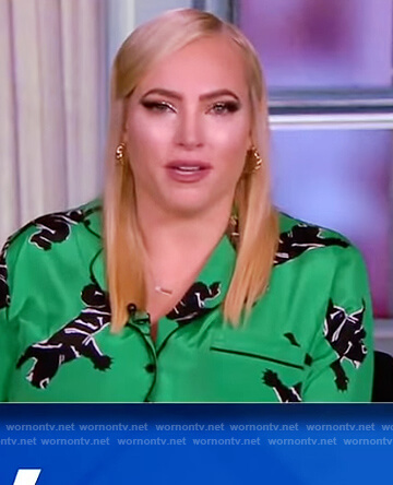 Meghan's green panther print blouse on The View