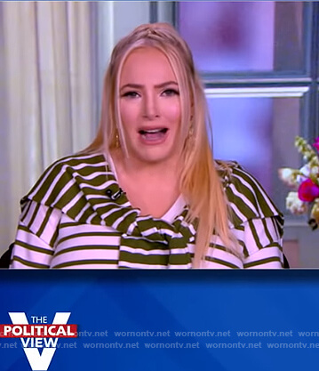 Meghan's green tie neck sweater on The View